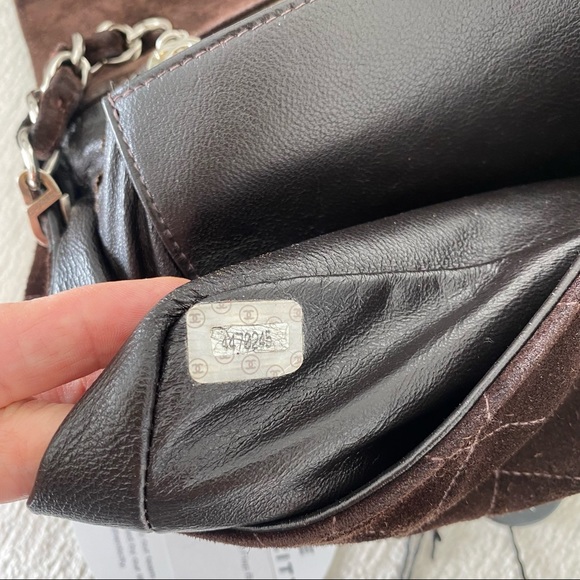 Chanel Vintage Classic Single Flap Bag Quilted Suede Medium Brown - Picture 12 of 17